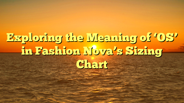 Exploring the Meaning of ‘OS’ in Fashion Nova’s Sizing Chart